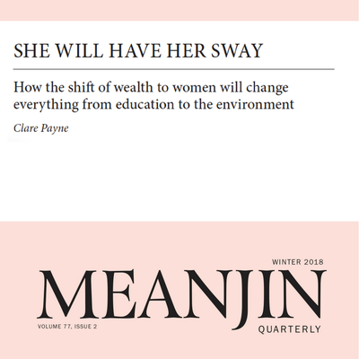 Meanjin: An excerpt of 'She Will Have Her Sway' by Clare Payne
